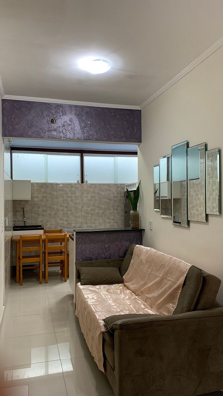 loft p/ casal ou família, piscina, 5 min da praia