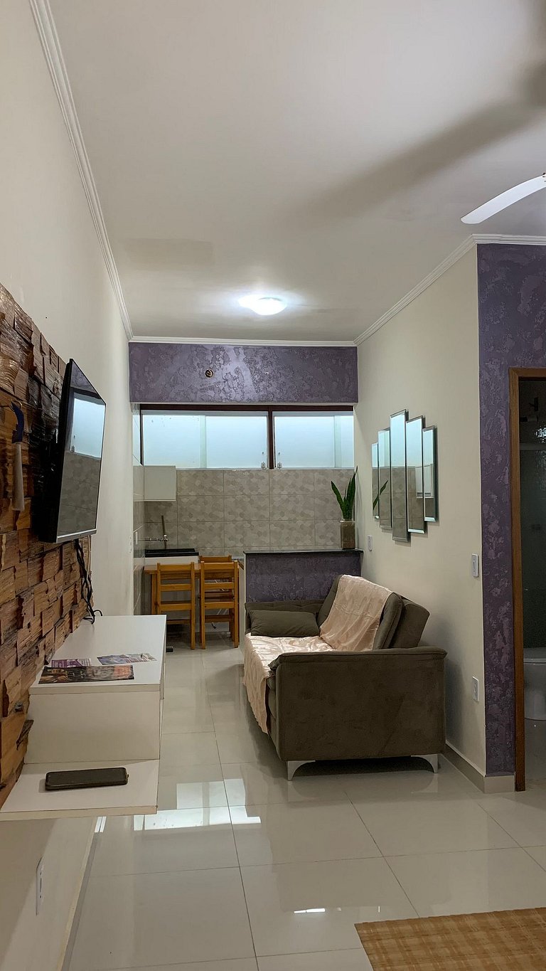 loft p/ casal ou família, piscina, 5 min da praia