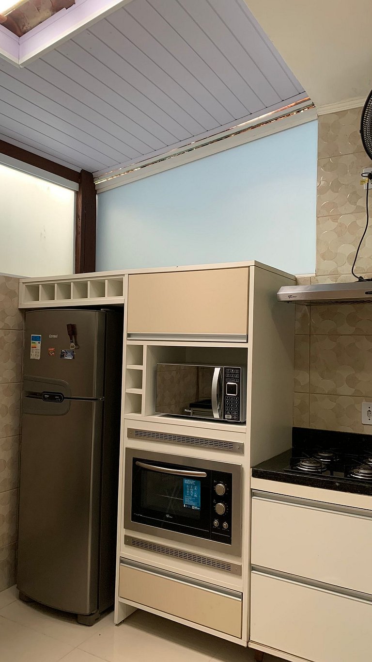 loft p/ casal ou família, piscina, 5 min da praia