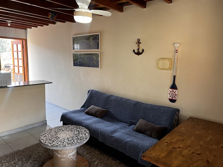 chalé confortável, cond. reservado - 5min da praia