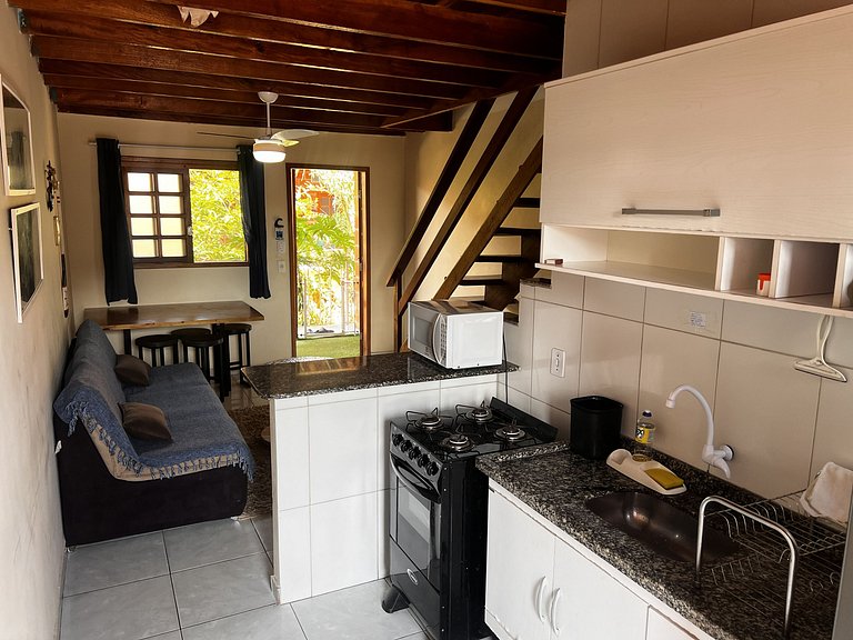 chalé confortável, cond. reservado - 5min da praia